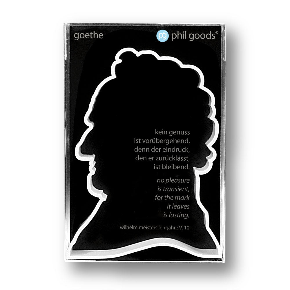 Goethe Ausstechform Weiß – Vorderseite