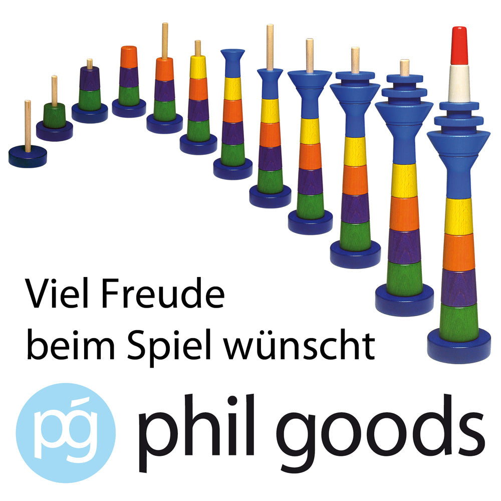 Stapelspiel Rheinturm Düsseldorf – Logo und Aufbaustadien